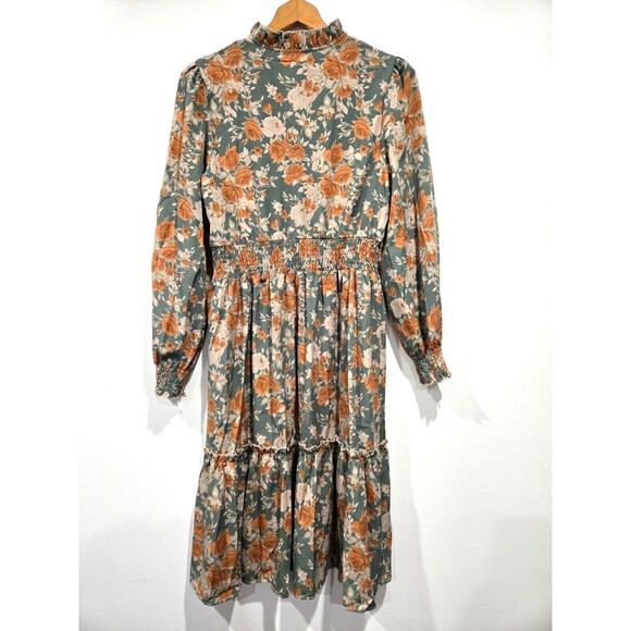 Cupshe Cottagecore Ditsy Floral Peasant‎ Long Sleeve Knee Length Dress M - Picture 8 of 9